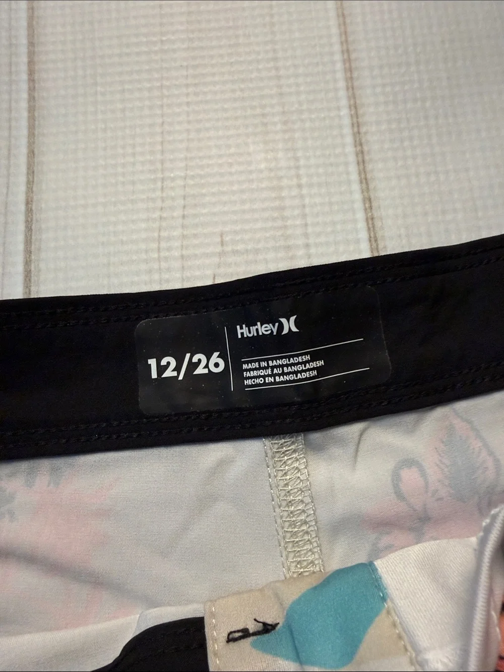 Hurley Beige Floral & Teal Surf Graphic Boardshorts